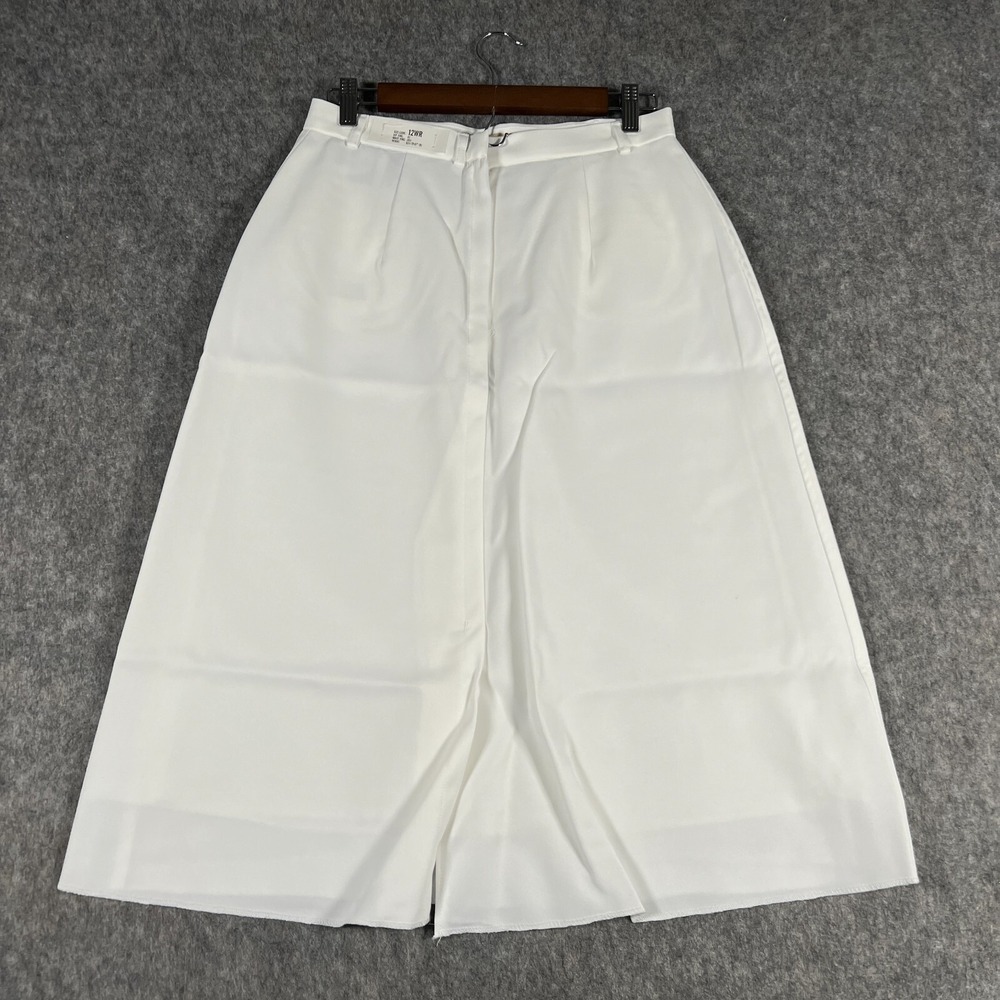 DSCP Women's Skirt Size 12R White Flowy Palazzo Omega Apparel The Perfect Fit